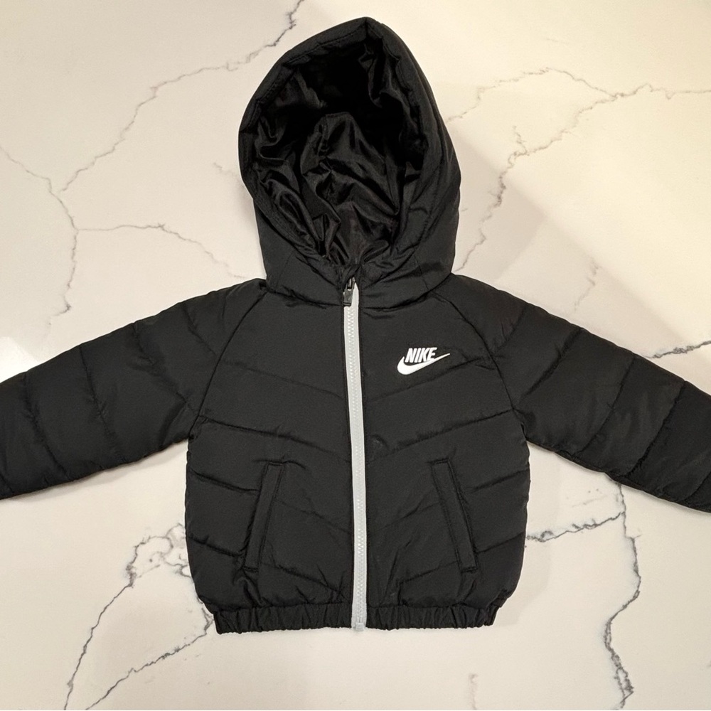 Nike Black Hooded Puffer Jacket size 18M